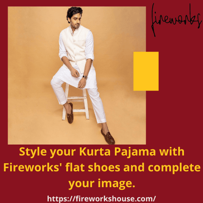 STYLE YOUR KURTA PAJAMA WITH FIREWORKS’ FLAT SHOES AND COMPLETE YOUR IMAGE