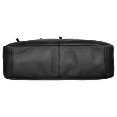 Leather messenger bag (classic) - Black
