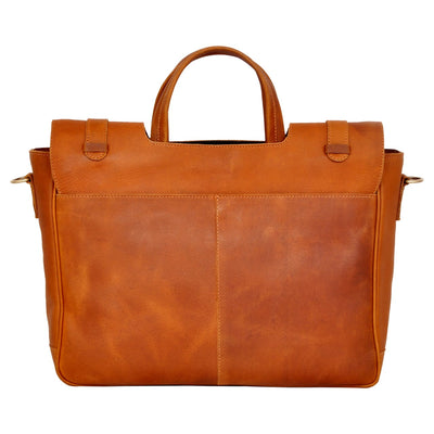 Leather messenger bag (classic) - Light Brown
